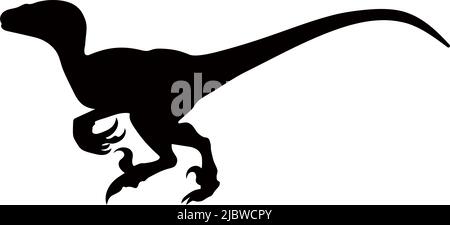 The silhouette of a dinosaur. Vector illustration isolated on a white background. Dinosaurs of the Jurassic period. Stock Vector