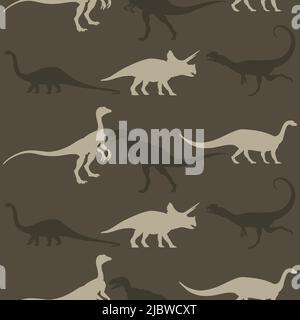 Lips kiss lips. Two lovers, vector illustration in flat style, cartoon — vector illustration. Seamless camouflage with dinosaurs. Stock Vector