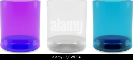 Set of realistic colored glasses. Vector image. Stock Vector