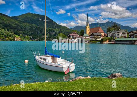 DE - BAVARIA: Rottach-Egern on lake Tegernsee  (HDR-Photography) Stock Photo