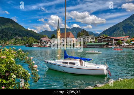 DE - BAVARIA: Rottach-Egern on lake Tegernsee in Oberbayern  (HDR-Photography) Stock Photo