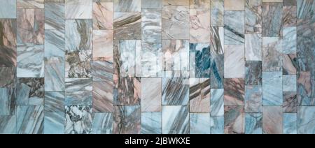 Background of mosaic vintage natural tile rock wall decorative Stock Photo