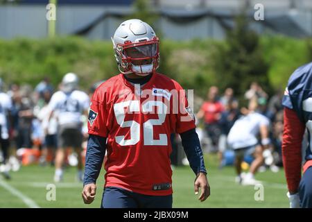 June 8, 2022; Foxborough, MA, USA; New England Patriots cornerback Shaun  Wade (26) walks to the practice field at the team's minicamp at Gillette  Stadium. Mandatory Credit: Eric Canha/CSM.*** Corrects a date