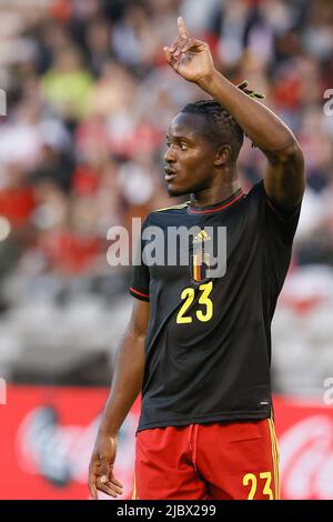 Belgium's Michy Batshuayi pictured during a soccer game between Belgian national team the Red Devils and Poland, Wednesday 08 June 2022 in Brussels, the second game (out of six) in the Nations League A group stage. BELGA PHOTO BRUNO FAHY Stock Photo