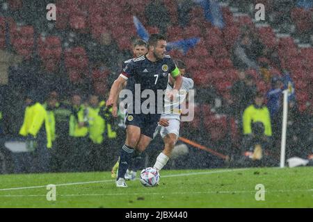 Glasgow, UK. 08th June, 2022. Scotland played Armenia at Hampden Park, Scotland's National Football Stadium, in the first round of the UEFA Nations League. Both teams are in League B, Group 1. According to Steve Clark, the Scotland manager, the team are hoping to move on from the defeat against Ukraine a week ago. Credit: Findlay/Alamy Live News Stock Photo