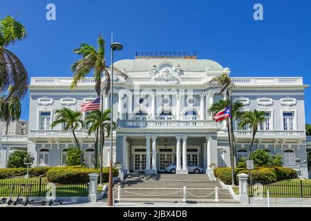 The Beaux Arts style Antiguo Casino de Puerto Rico building in San Juan, Puerto Rico. Stock Photo
