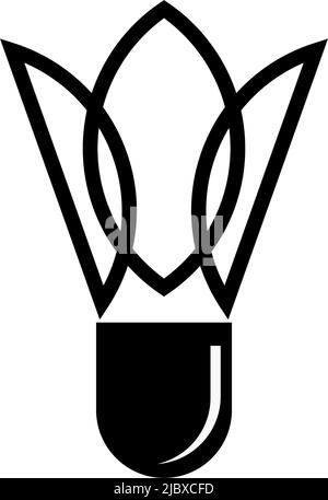 Badminton logo design with using shuttlecock icon template Stock Vector