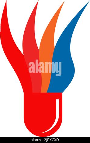 Badminton logo design with using shuttlecock icon template Stock Vector