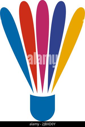 Badminton logo design with using shuttlecock icon template Stock Vector