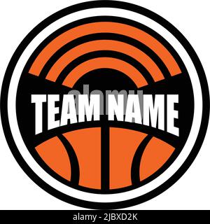 Basketball emblematic logo design inspiration vector illustration with isolated background template Stock Vector