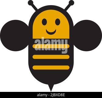 Bee icon logo design inspiration vector illustration with isolated background template Stock Vector