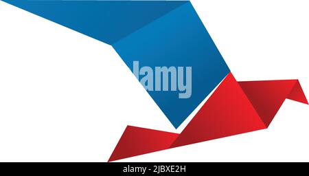 Bird origami logo design inspiration vector template Stock Vector