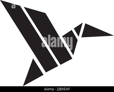 Origami bird icon logo design vecto illustration template Stock Vector