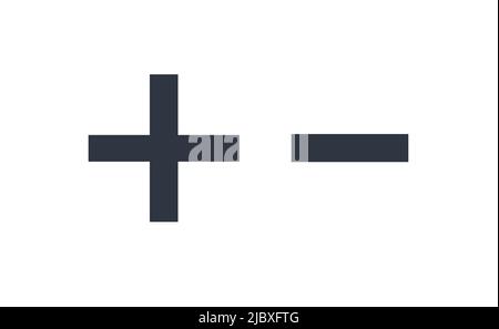 Isolated Plus and Minus sign Icon Vector. Stock Vector