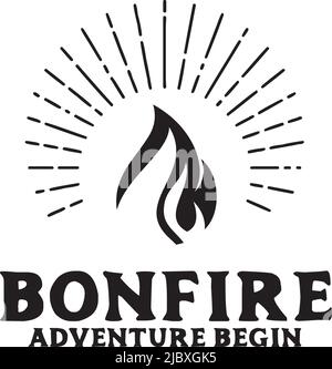 Bonfire camp icon logo design inspiration vector template Stock Vector