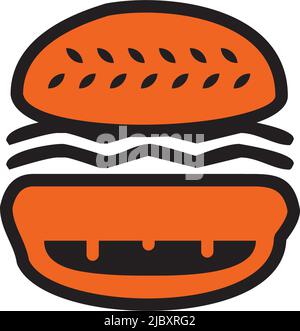 Burger icon logo design vector illustration  template Stock Vector