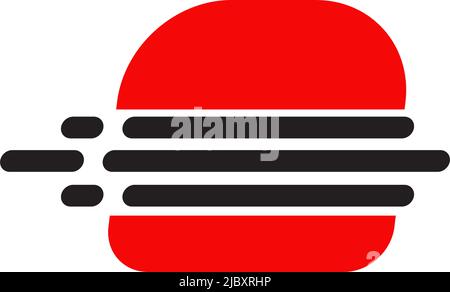 Burger icon logo design vector illustration  template Stock Vector