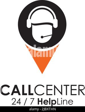 Customer care call center icon symbol logo design template Stock Vector