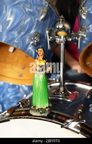Close-up, part of a drum kit on a blurred background Stock Photo - Alamy