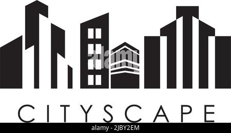 Cityscape logo design inspiration vector template Stock Vector