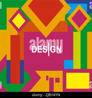 Colorful memphis style background abstract template design illustration Stock Vector