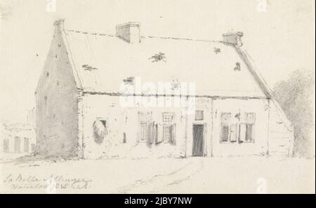 House La Belle Alliance, unknown, 1815, The inn La Belle Alliance in the village of Plancenoit is located, near the battlefield of the Battle of Waterloo of 18 June 1815., draughtsman: unknown, (mentioned on object), Belgium, 1815, paper, h 118 mm × w 191 mm Stock Photo