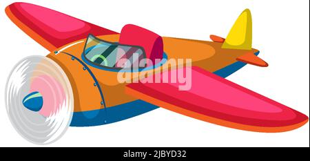 Cute colourful airplane on white background illustration Stock Vector