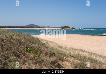 Maroochy River meets the ocean, Maroochydore, Sunshine Coast Stock Photo