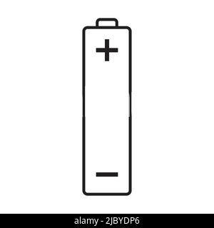battery icon vector double A or mignon battery with positive and negative polarity sign for graphic design, logo, website, social media, mobile app, U Stock Vector