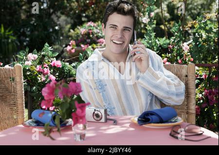 Man talking on cell phone Stock Photo