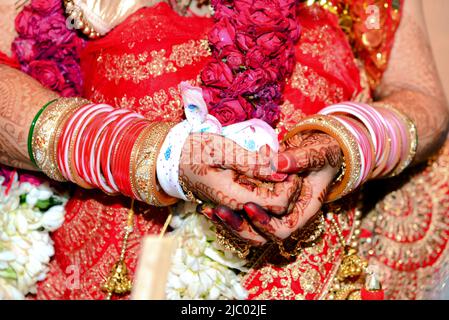 Hindu wedding ceremony. Details of traditional indian wedding in india Stock Photo