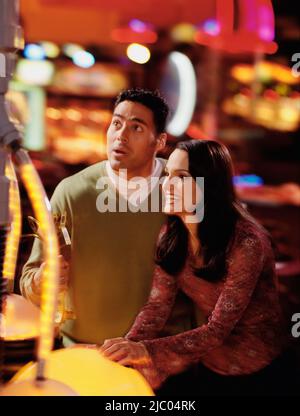 Young couple playing game Stock Photo