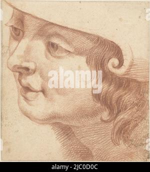 Study of a man's head, three quarters, to the left, draughtsman: Isaac Walraven, 1696 - 1765, paper, h 216 mm × w 200 mm Stock Photo