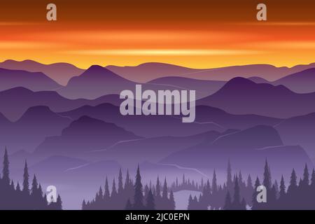 Mountains seamless backgroun . nature landscape vector design illustration Stock Vector