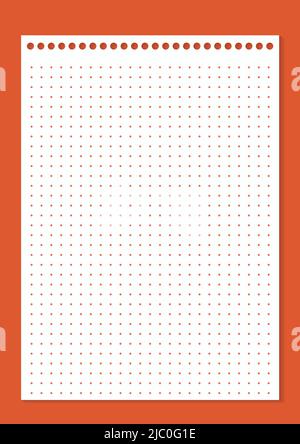 Grid paper. Dotted grid on white background. Abstract dotted transparent illustration with dots. White geometric pattern for school, copybooks Stock Vector