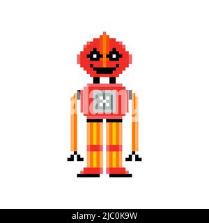 Robot in pixel art style Stock Vector