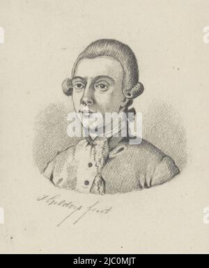 Portrait of Leendert Overbeek, Jan Geldorp, 1820 - 1884 drawing paper ...