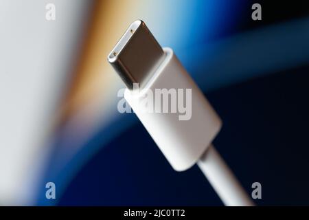 Close up of USB-C male connector Stock Photo