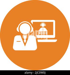 Call, interview, video icon is isolated on white background. Use for graphic and web design or commercial purposes. Vector EPS file. Stock Vector