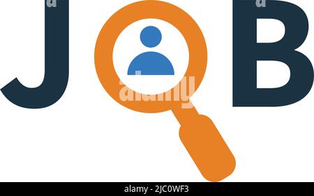Job, magnifier, search icon - Vector EPS file. Perfect use for print media, web, stock images, commercial use or any kind of design project. Stock Vector