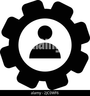 Gear, man, specialist icon - Vector EPS file. Perfect use for print media, web, stock images, commercial use or any kind of design project. Stock Vector