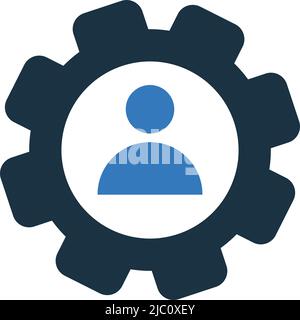 Gear, man, specialist icon - Vector EPS file. Perfect use for print media, web, stock images, commercial use or any kind of design project. Stock Vector