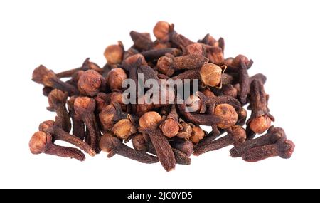 Dry cloves isolated on white background. Cloves spice. Spices and herbs Stock Photo