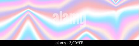 Foil texture. Holographic foil effect. Hologram background. Colorful wide banner. Iridescent texture. Trendy holo Stock Vector