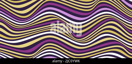 Distorted 3D Lnes background. Abstract  Lines Background. Vector Optical Ilusion Stock Vector