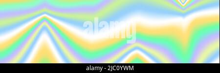 Foil texture. Holographic foil effect. Hologram background. Colorful wide banner. Iridescent texture. Trendy holo Stock Vector