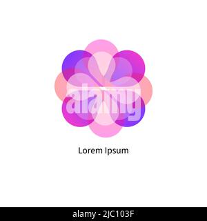 Flower geometric abstract beauty logo. Flower vector icon Stock Vector