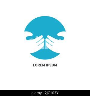 Hands holding earth, planet logo. Environmental protection icon. Vector illustration Stock Vector