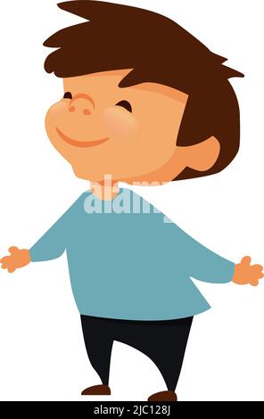 Smiling little boy. Happy kid with wide open arms Stock Vector