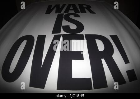 War is over writing black on white background Stock Photo